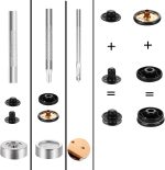 12 Sets Metal Snap Buttons Kit,15mm Heavy Duty Leather Sewing Kit Press Studs with 4 Install Tools, Leather Rivets and Snaps for Clothing, Leather, Jeans, Jackets, Bracelets, Bags DIY Crafts - Image 6